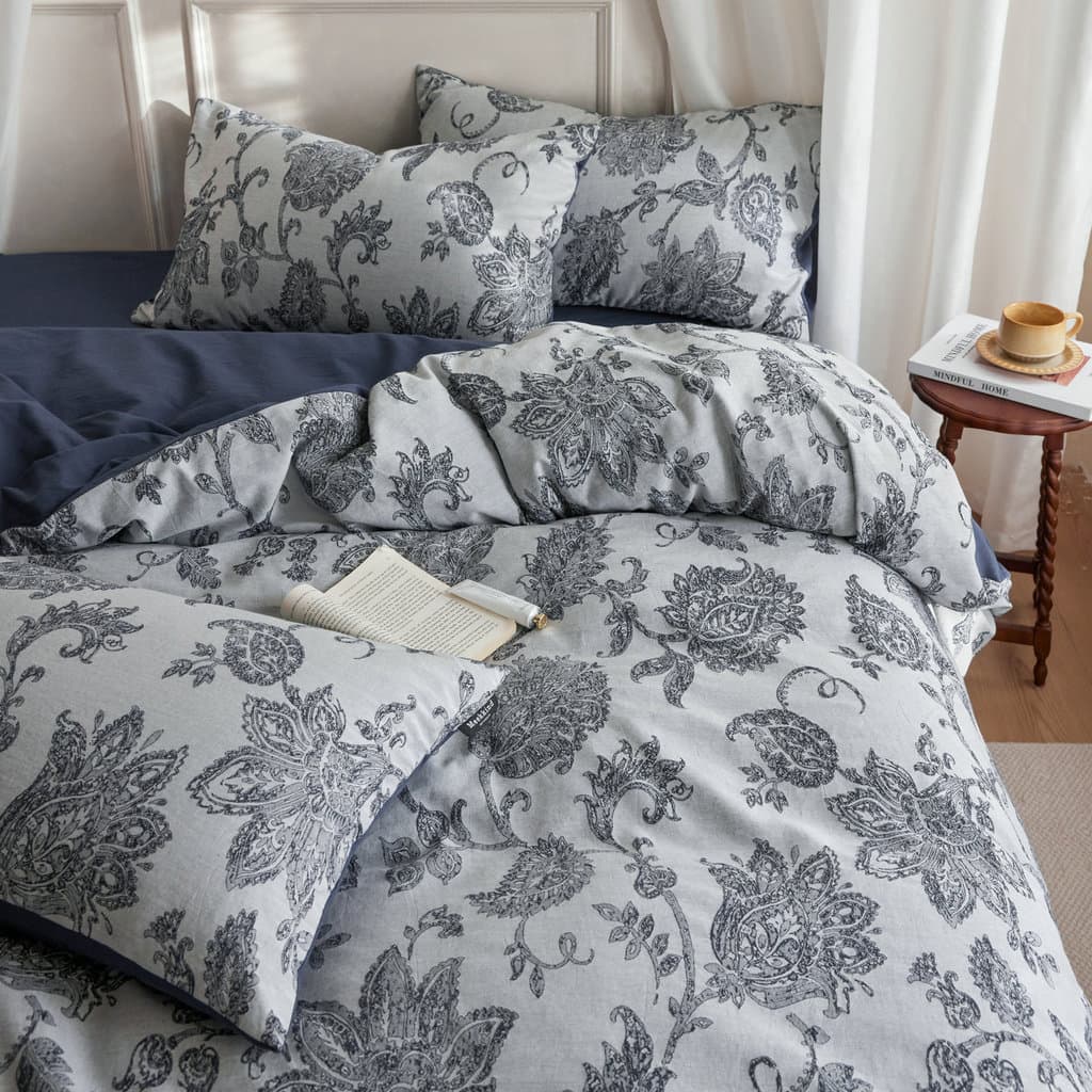 Estilo Retro algodão fio-tingido Jacquard conjunto de quatro peças quarto principal puro algodão colcha capa folha 1.5m