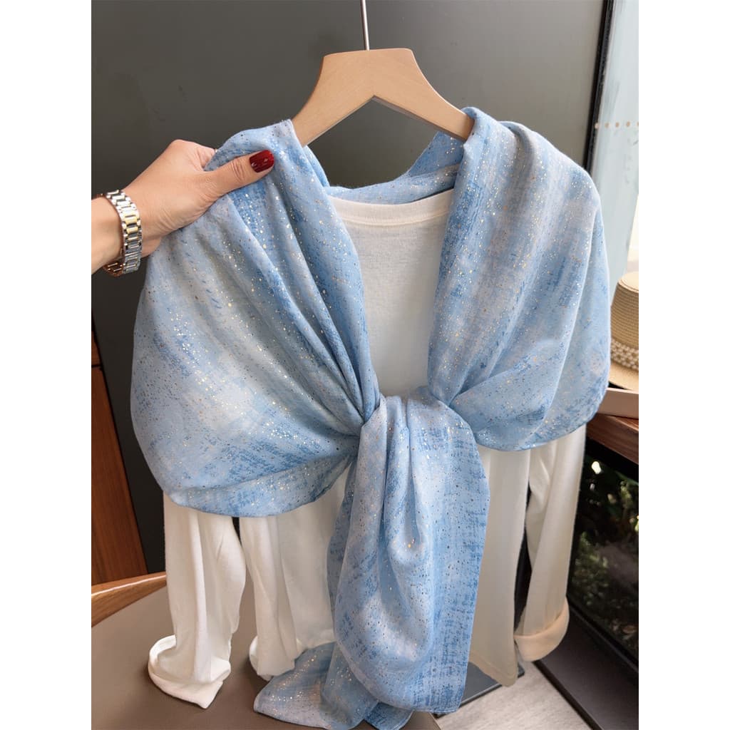 Arte fresca viagem protetor solar xale feminino verão beira-mar férias praia ar condicionado cachecol fino algodão linho
