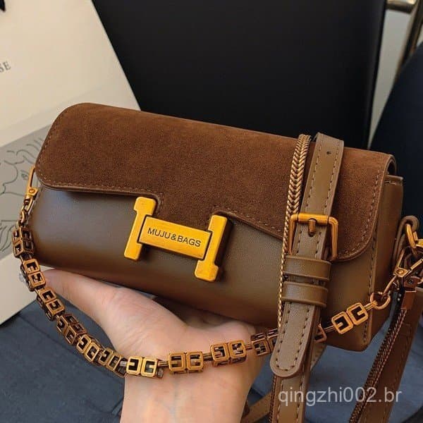 Bolsa de moda feminina, bolsa de ombro, bolsa versátil, bolsa transversal, bolsa quadrada pequena, nova bolsa casual par