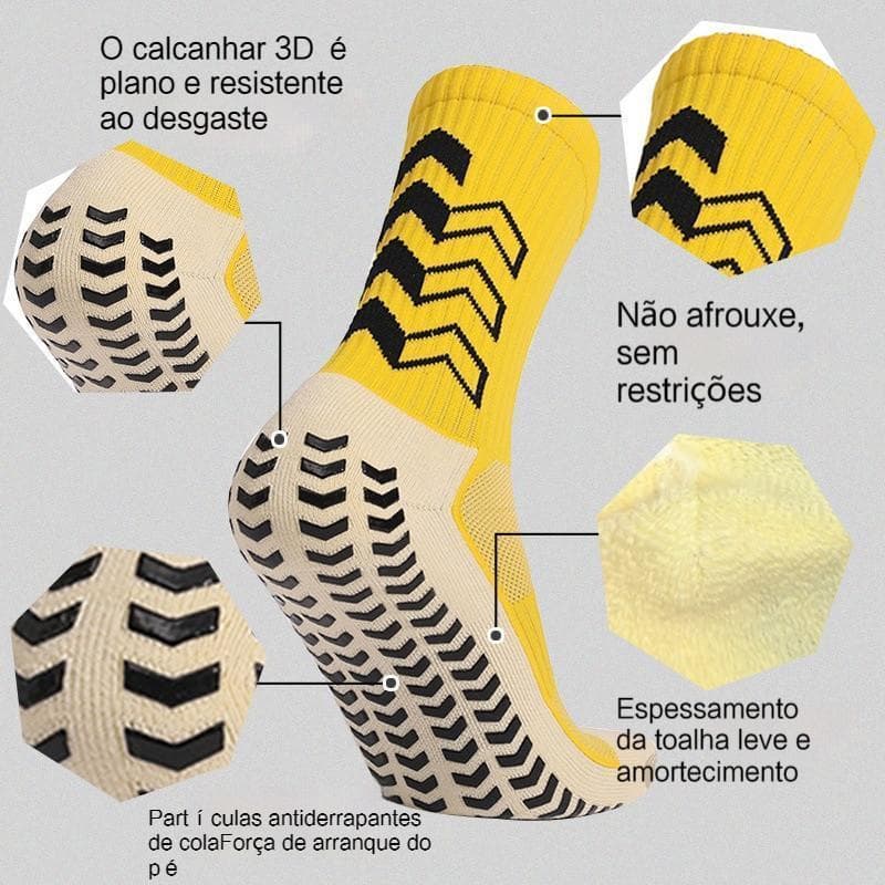 kit 3/6/12  Meia de compressão masculina CANO LONGO antiderrapante Futebol Algodão Alta qualidade