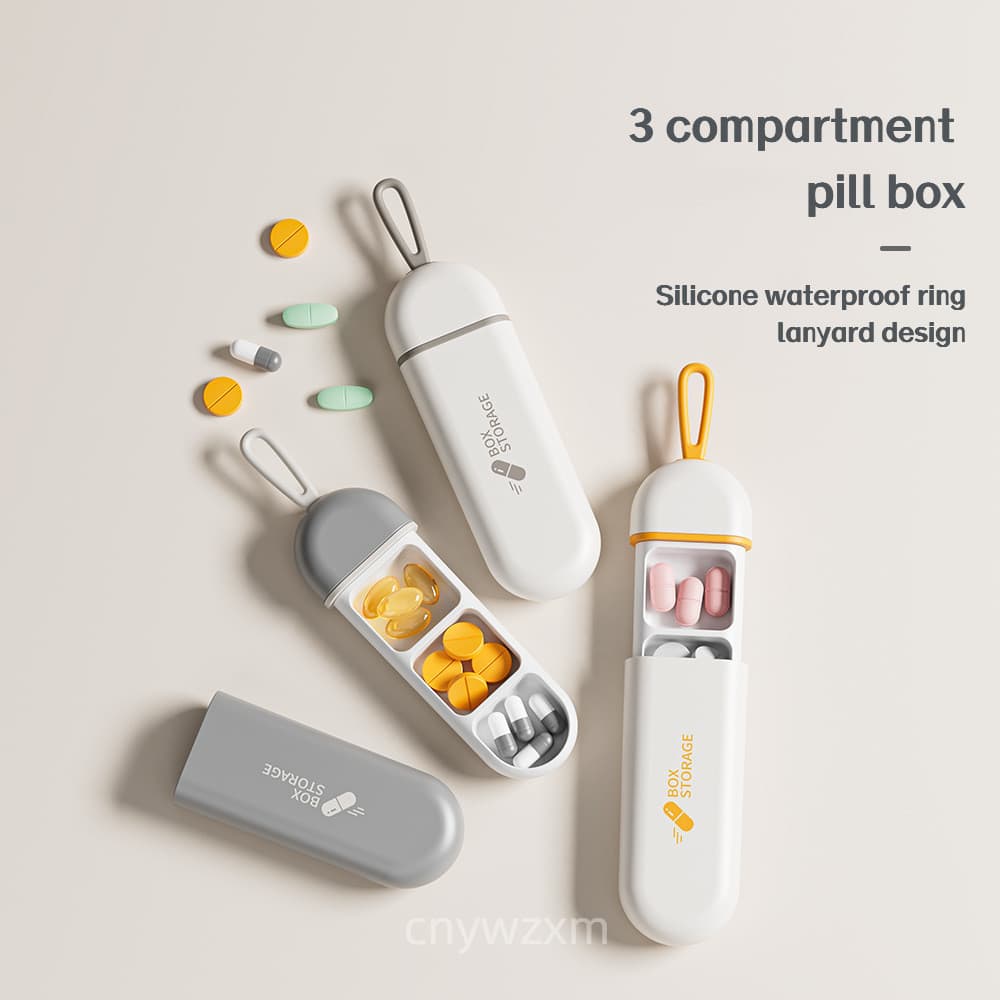 3 Grade Cordão Caixa De Comprimidos Portátil Viagem Mini Multifuncional Dividido Organizador Armazenamento De Medicament