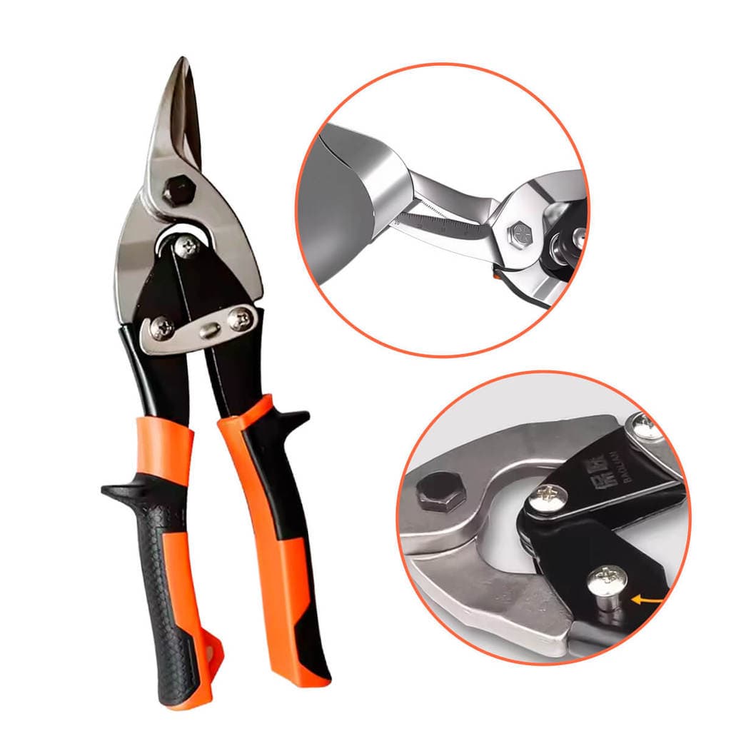 Tesoura Manual para Cortar Chapa [Direito] Genérica Aco Corte Cabo 250mm Gross Profissional Corta Direita Componentes