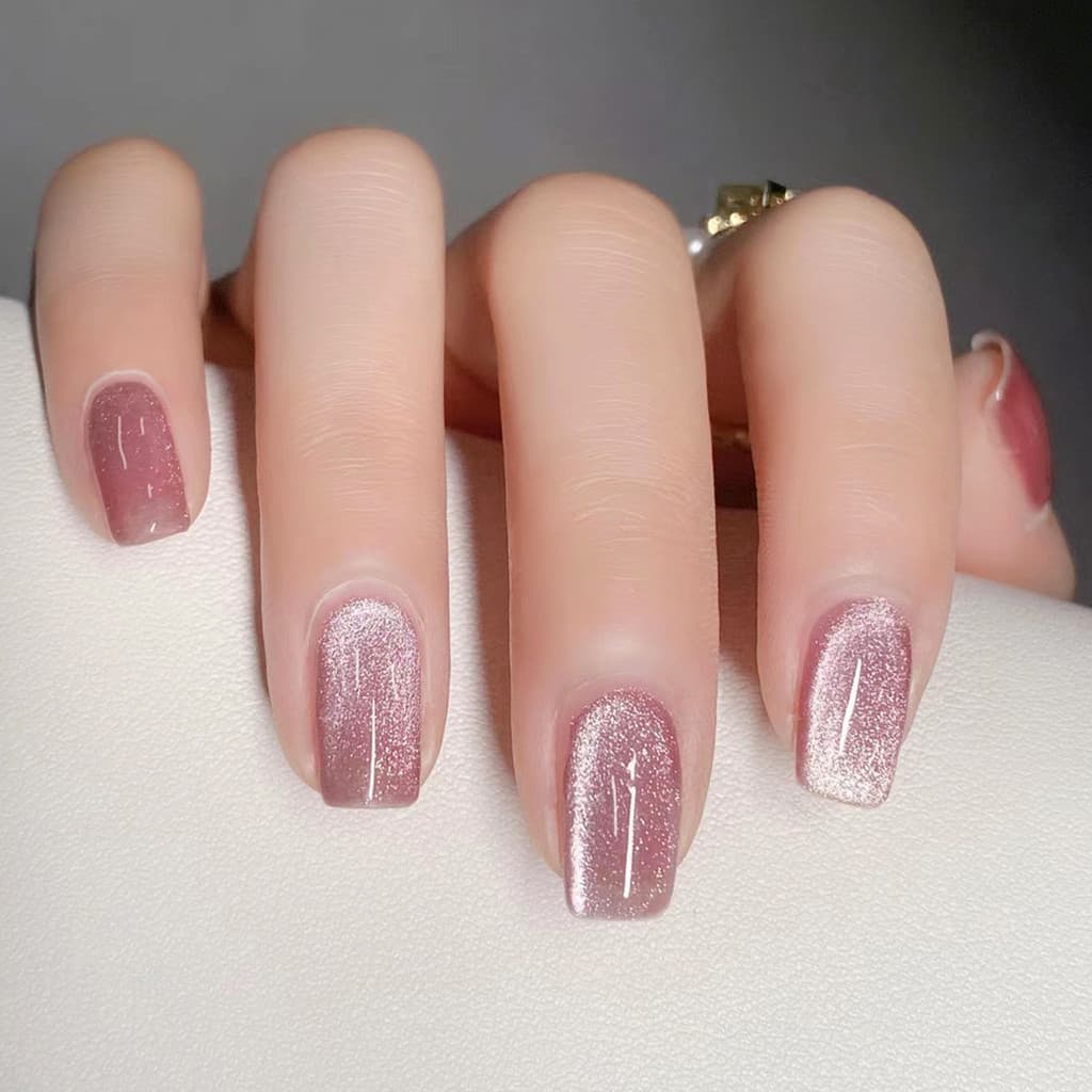 Venda quente olho de gato vermelho usando unhas Manicure 24 peças unhas falsas produto acabado unhas postiças