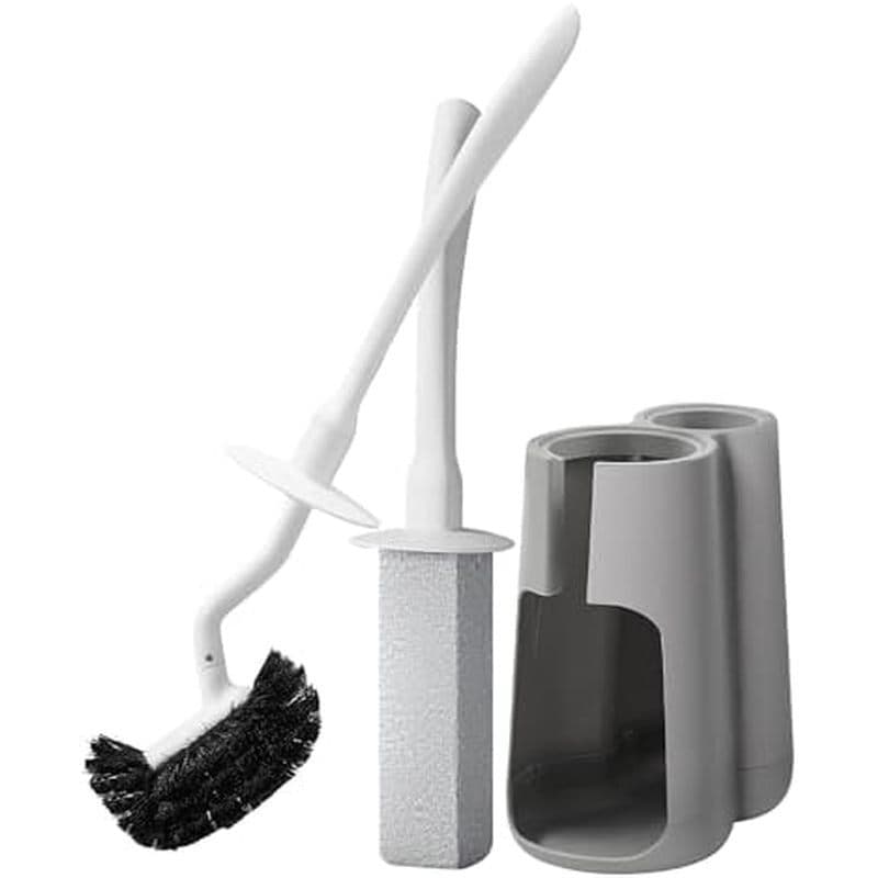 Conjunto De Escova E Suporte Para Vaso Sanitário Com Limpador De Pedra-Pomes | Purificador De Cabo Longo Ventilado Manch