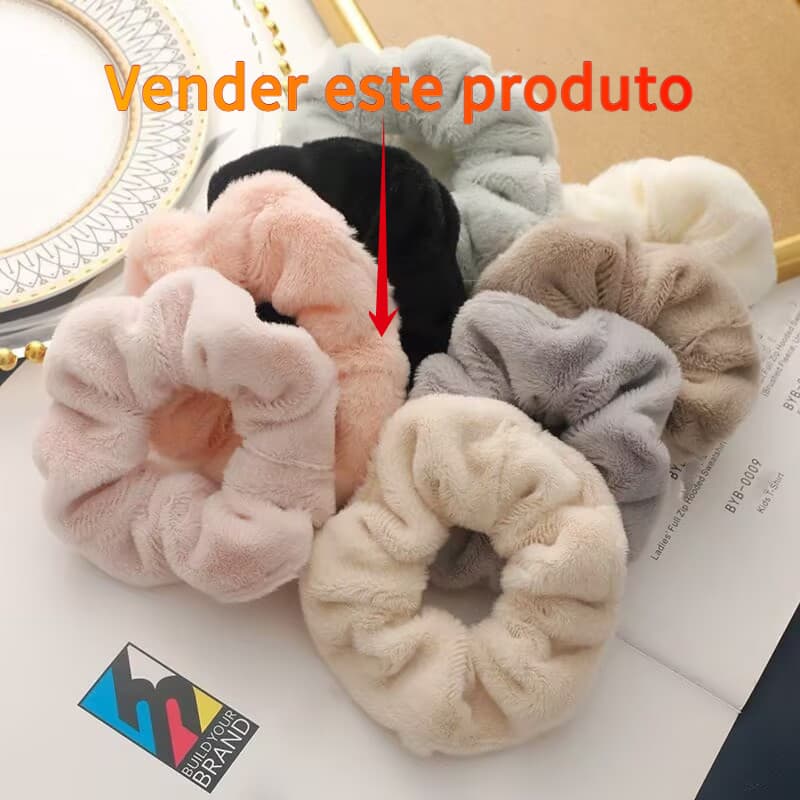 Kit 2/4/6/12unidades Acessórios De Pelúcia Fofa Para Cabelo Colorido Soft Scrunchies