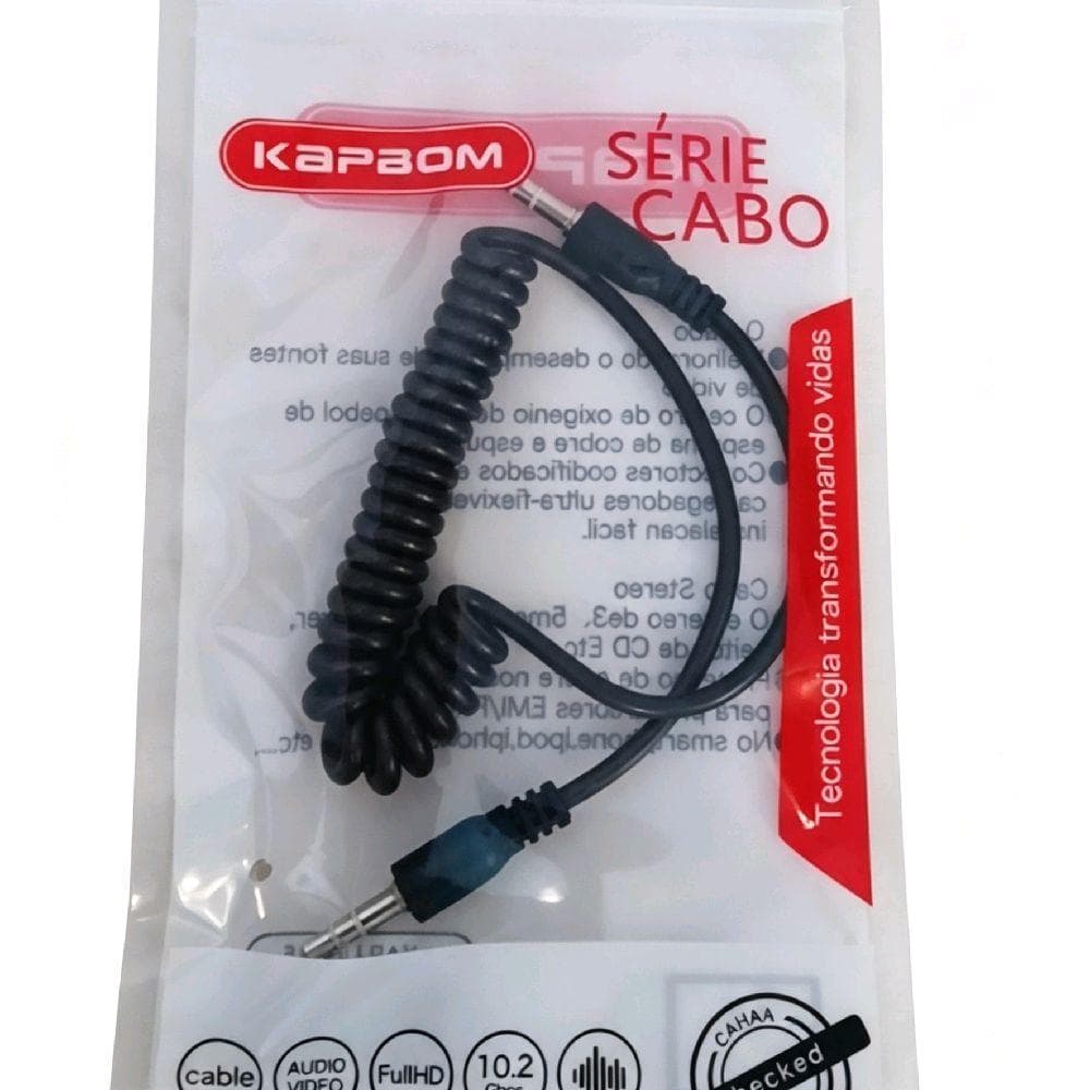 Kapgom Série Cabo - Cabo de Áudio Coiled para FullHD 10.2 Gbps