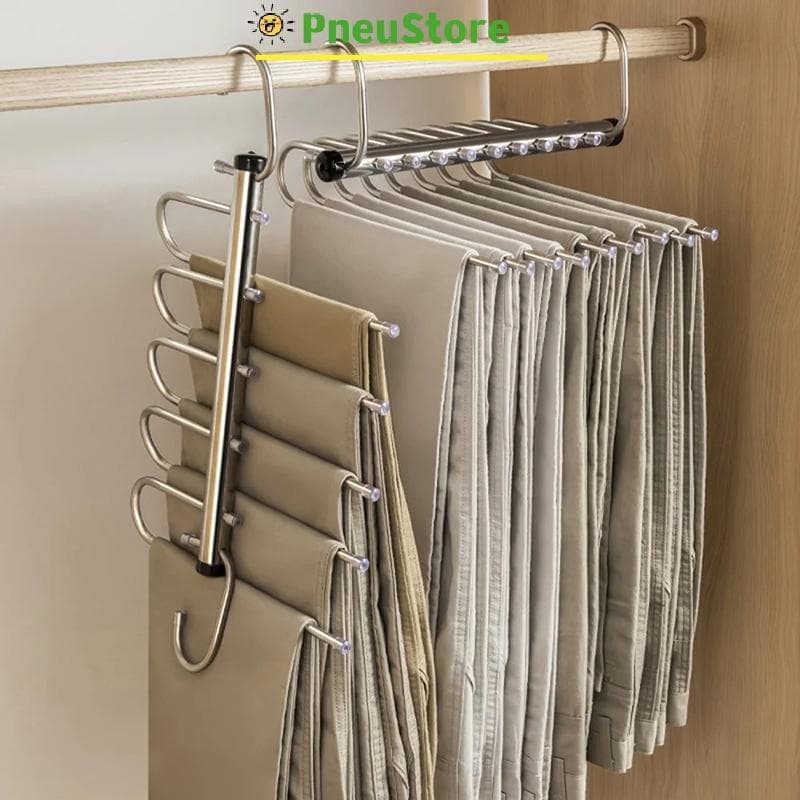 haostone Dobrável Calças Mágicas Cabides 5/9 Camadas De Aço Inoxidável Economia Espaço Roupas Ra Organizador Para Guarda