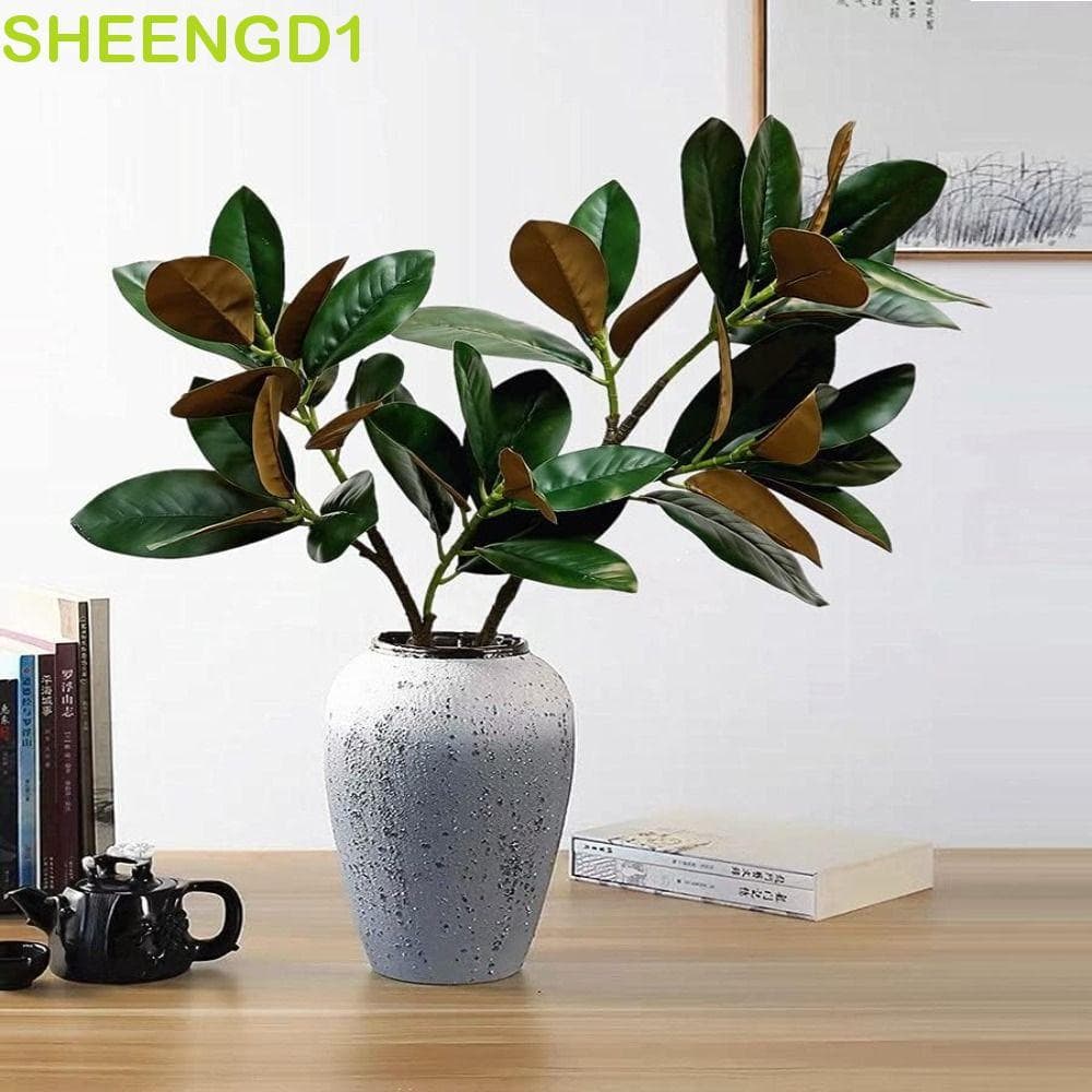 SHEENGD1 Planta De Magnólia Artificial , 2 Garfos Feitos À Mão , Galho De Árvore Simulado , Plantas Artificiais De 110 C