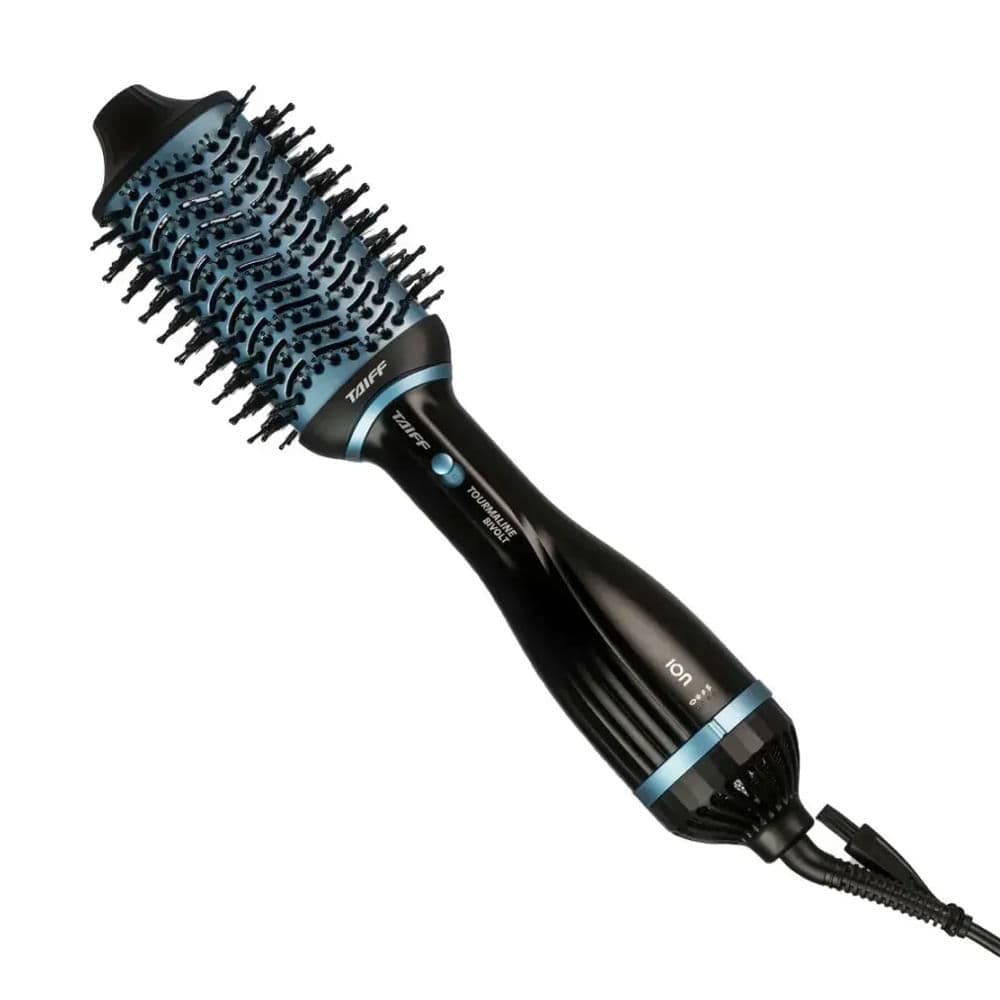 Escova Elétrica Secadora Taiff Tourmaline Bivolt 2 Em 1 Azul E Preta 1200W