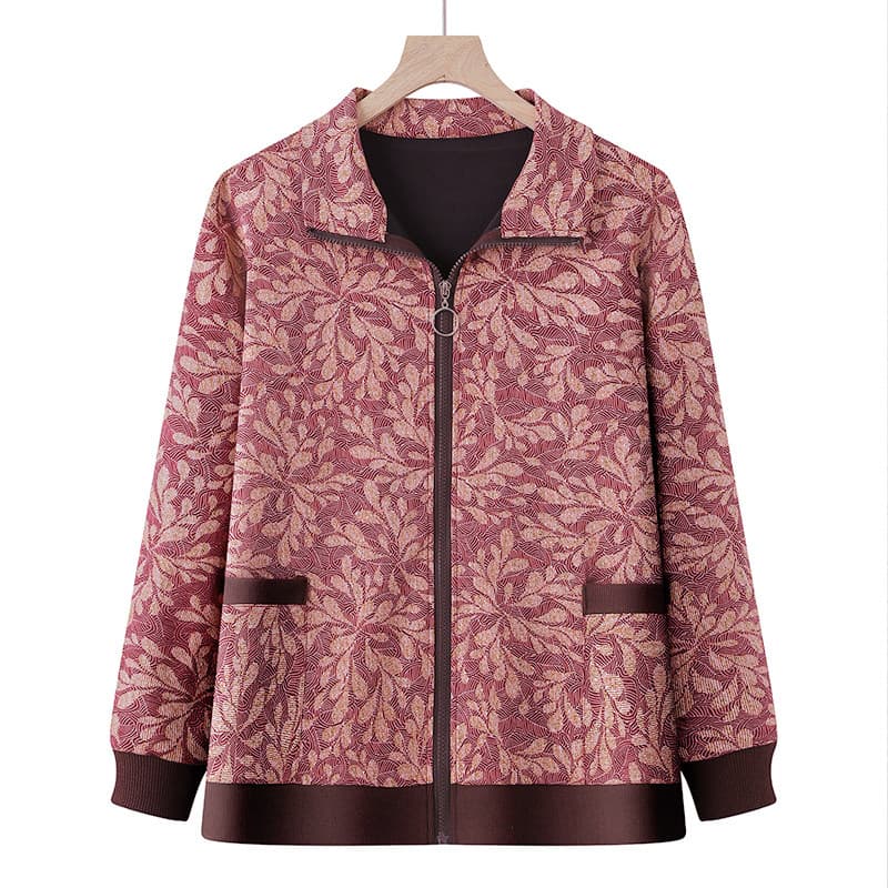 Mãe idosa de meia-idade usar primavera outono jaqueta feminina novo estilo moda jaqueta de meia-idade idosos feminino so