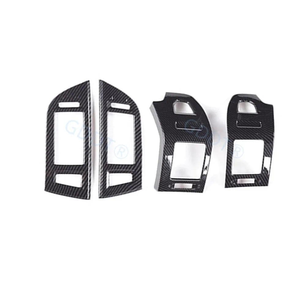 4 Peças Capa De Carbono AC Para Montero V93 V95 Painel Médio Do Carro Ar Condicionado Saída Ventilação Quadro Adesivos P