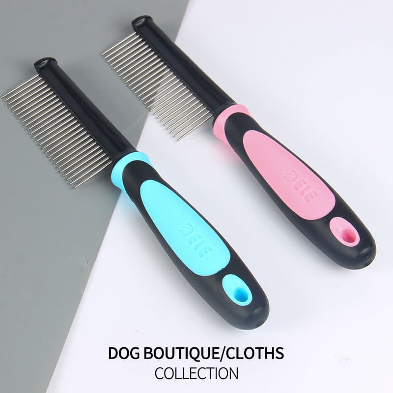 Pente de fileira para animais de estimação, aço inoxidável, fileira única, escova de cabelo para cães, pente com nó, Ant