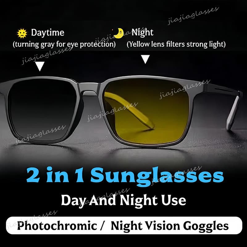 Óculos Fotocromáticos Para Dirigir Diurnos E Noturnos Anti HIGH BEAM De Visão Noturna Sol Com Proteção UV400 Homens Mulh