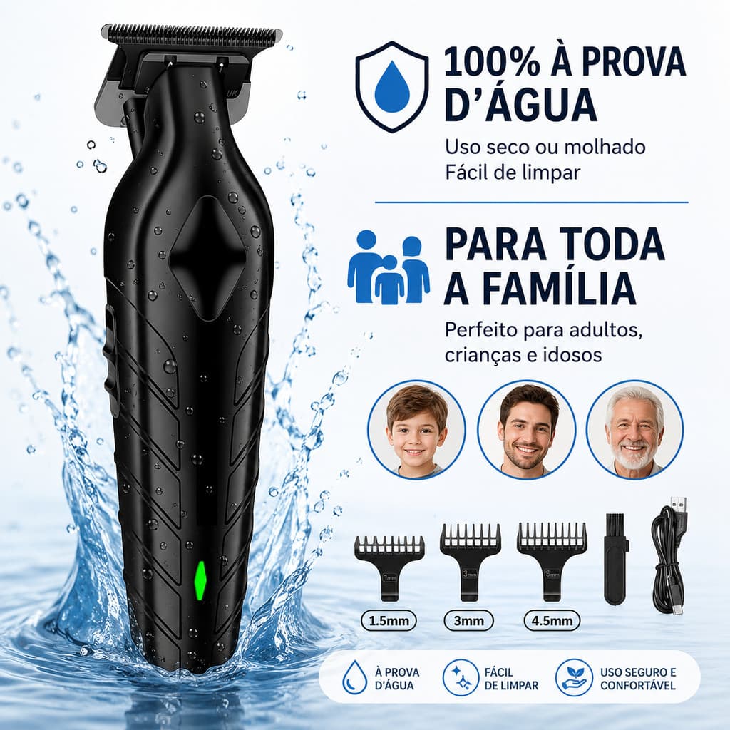 Maquina De Barbear E Aparador Pelos Elétrico 18 Em 1 Totalmente À Prova De Água, Adequado Para Todos Os Pelos Do Corpo