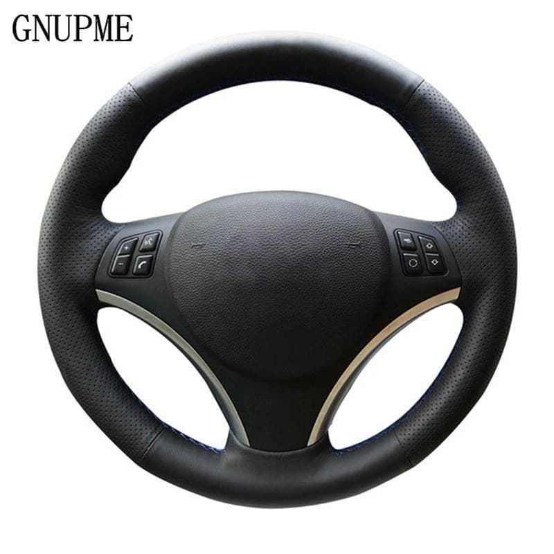 GNUPME DIY Preto Costurado À Mão Capa De Volante De Carro De Couro Artificial Para BMW E90 320i 325i 330i 335i E87 120i