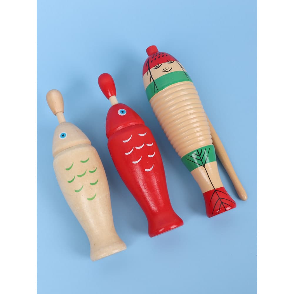 Orff Auxiliares de Ensino Vermelho em Forma de Peixe Bangzi Percussão Infantil Música de Madeira Educação Infantil Instr