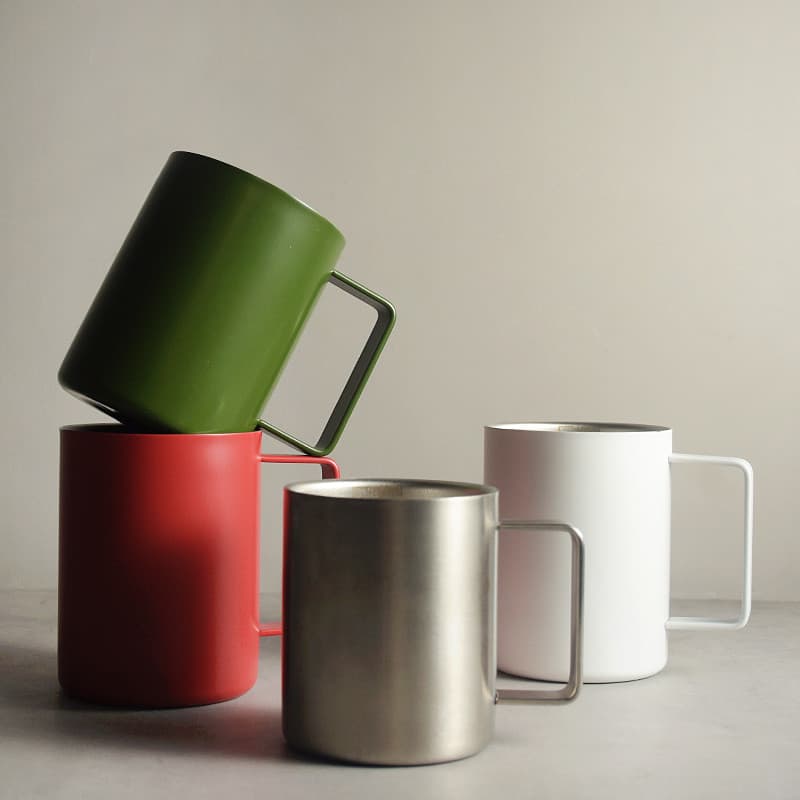 Nordic ins316 caneca xícara de café copo de água dupla camada Anti-escaldante com alça copo de alto valor escala copo té