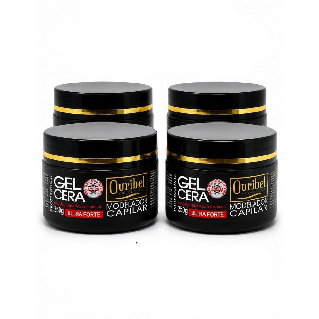 Kit Gel Cera Modelador Capilar Ultra Forte Fixação Brilho 250g