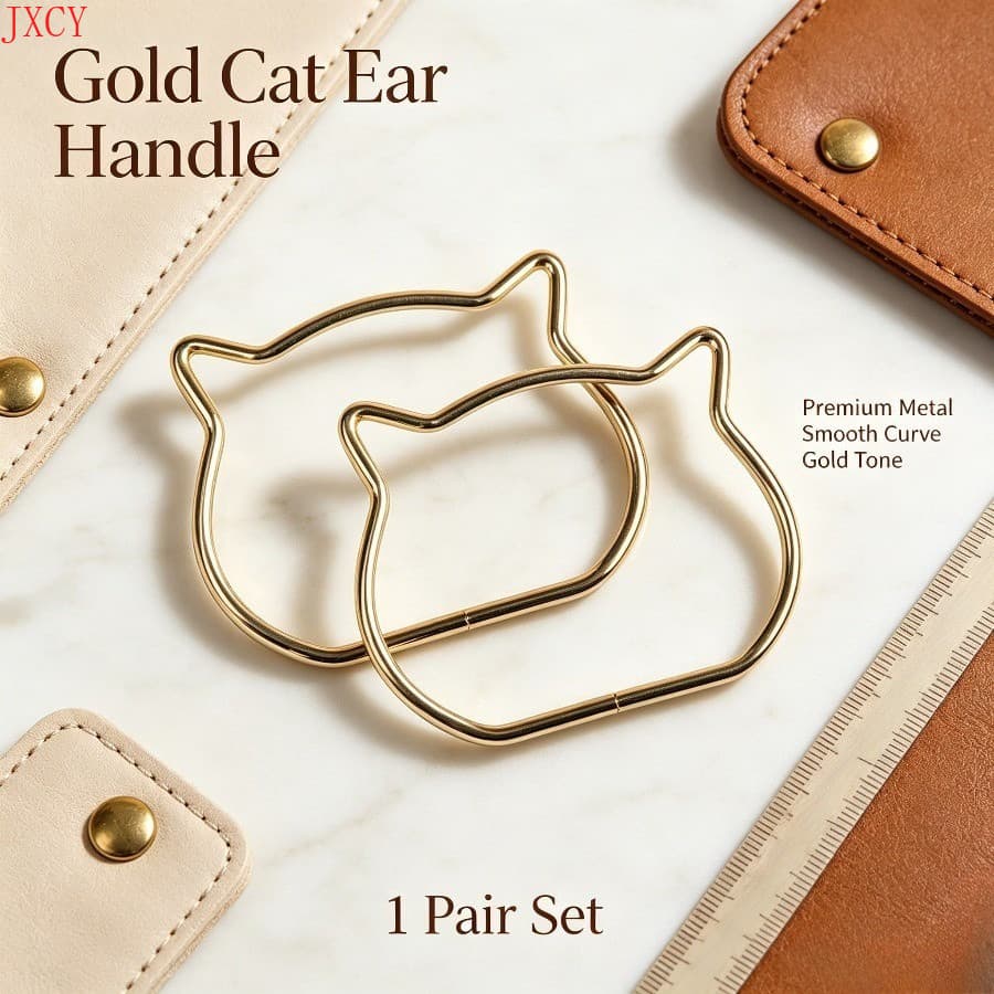 1 Par De Ganchos De Bolsa De Orelha De Gato De Metal , Acessórios De Pulseira Tecida
