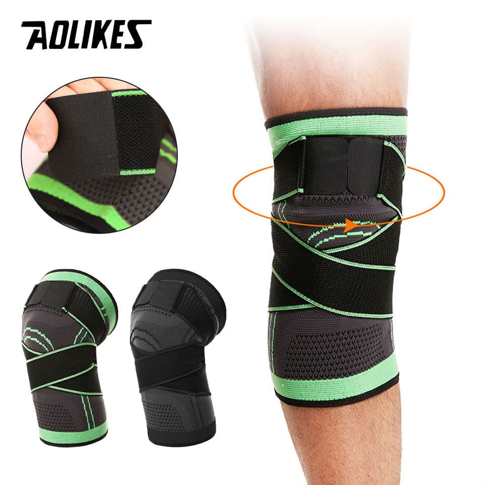 AOLIKES 1 Peça Ajustável Esportes Respirável Nylon Joelheira Fitness Pressurizado Corrida Ciclismo Cotoveleira