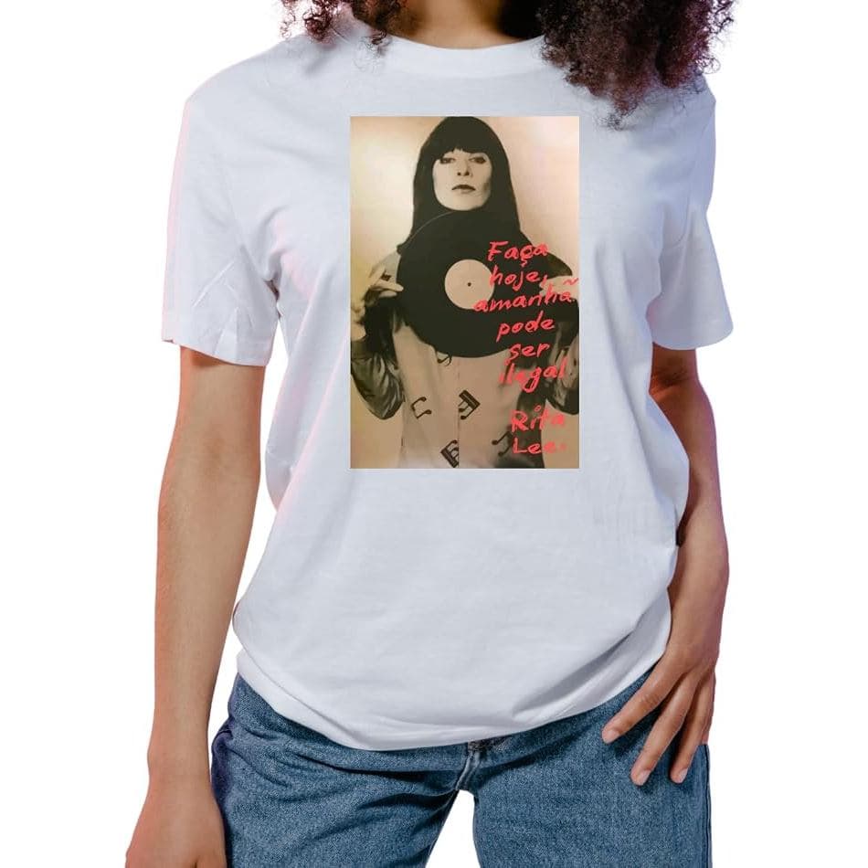 Camiseta Rita Lee Faça Hoje, América Latina, Unissex, 100% Algodão Premium, Preta e Branca, Tamanhos P a G3