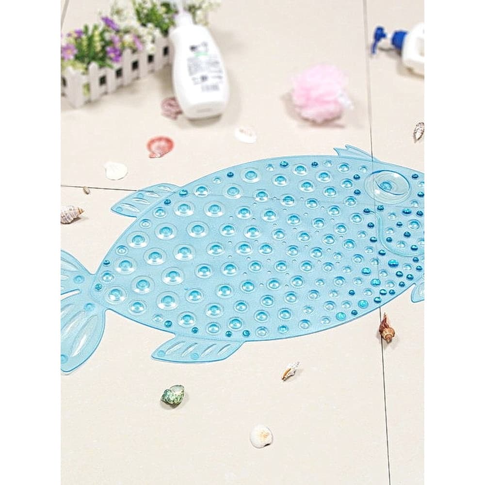 Bonito em forma de peixe com ventosa ambientalmente amigável PVC banheiro tapete antiderrapante banheiro banheira tapete