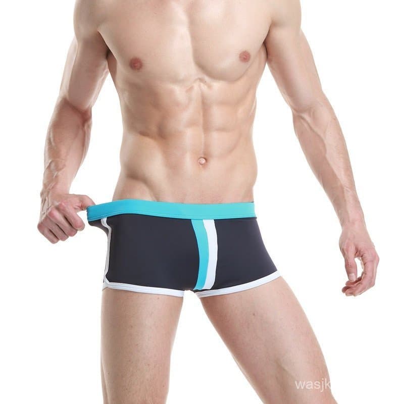 Calções De Banho Masculinos Da Moda Verão Cintura Baixa Bloco Colorido Praia Shorts Roupa