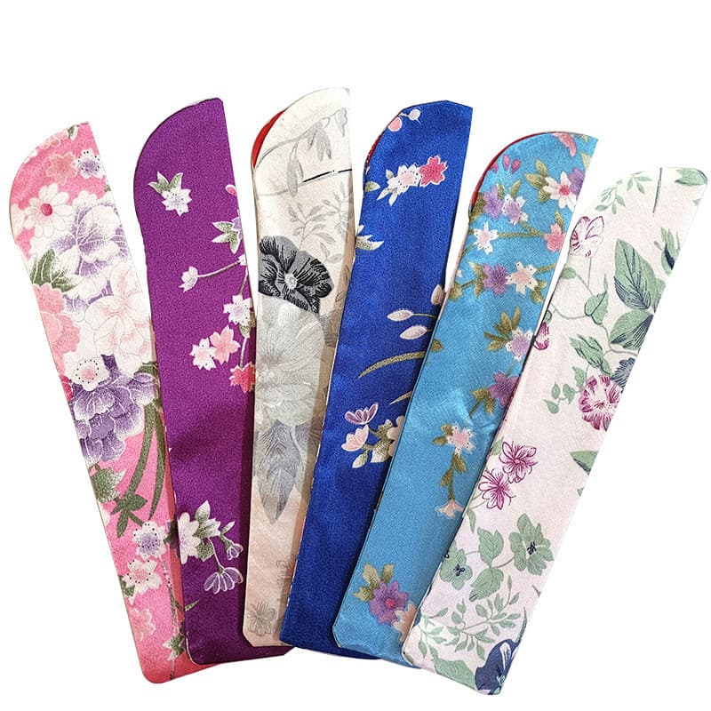 Bolsa de seda para leque de 6 e 6,5 polegadas, capa para leque, bolsa de armazenamento para leque, disponível em várias