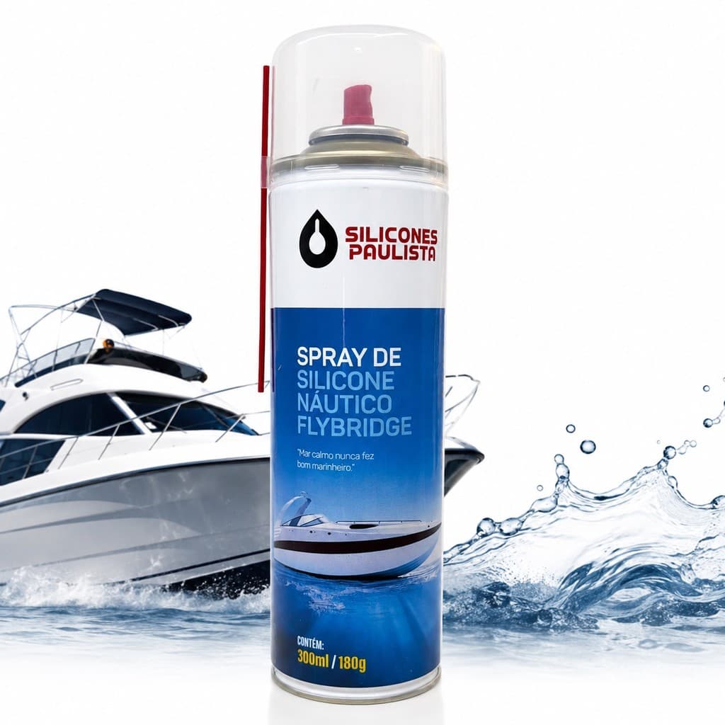 Silicone Náutico Spray 300ml Silicones Paulista Flybridge Lubrificante Protetor e Brilho