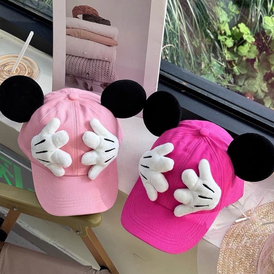 Novo boné de beisebol infantil do Mickey, com design de orelhas fofas e estilo único F6TU