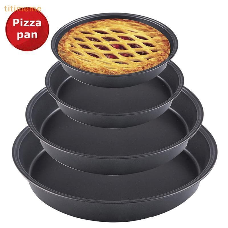 tr 10/11/12/14 Polegada Pizza Assadeira Nãosti Aço Carbono Bandeja De Redonda Para Caseira Forno Panelas Ferramenta Cozi
