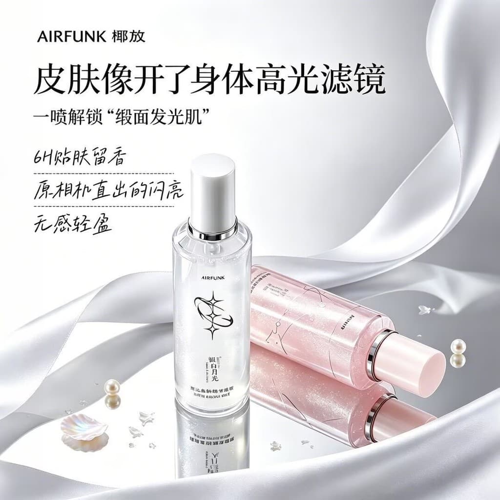 Airfunk espumante névoa aromaterapia névoa corpo iluminador Glitter ombro clavícula espumante fragrância de longa duraçã