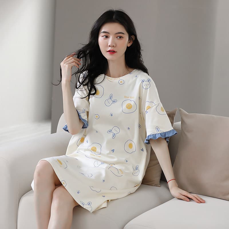 Camisola feminina verão 2022 novo estilo puro algodão de manga curta meninas primavera verão estilo solto tamanho grande