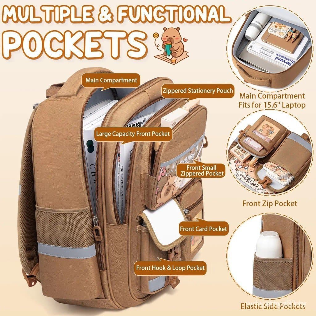 Conjunto de Mochila Impermeável Fimibuke – Inclui Mochila Escolar, Lancheira e Estojo, Leve, Mochila Escolar para Estuda