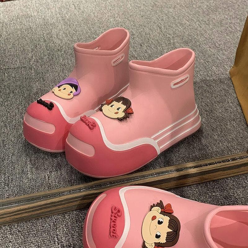 Moda desenho animado moda desenho animado moda feminina botas de chuva roupa externa verão novo estilo plataforma à prov