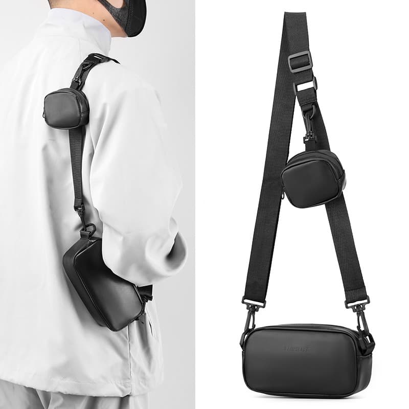 Nova Pequena Bolsa Sling para Homens, Bolsa Crossbody Mensageiro para Ombro, Bolsa Masculina