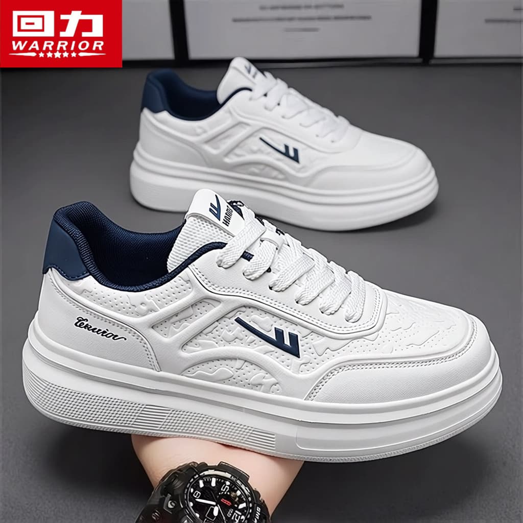 Puxar para trás sapatos brancos masculinos 2026 novo estilo outono couro branco sapatos masculinos All-Match aumentando
