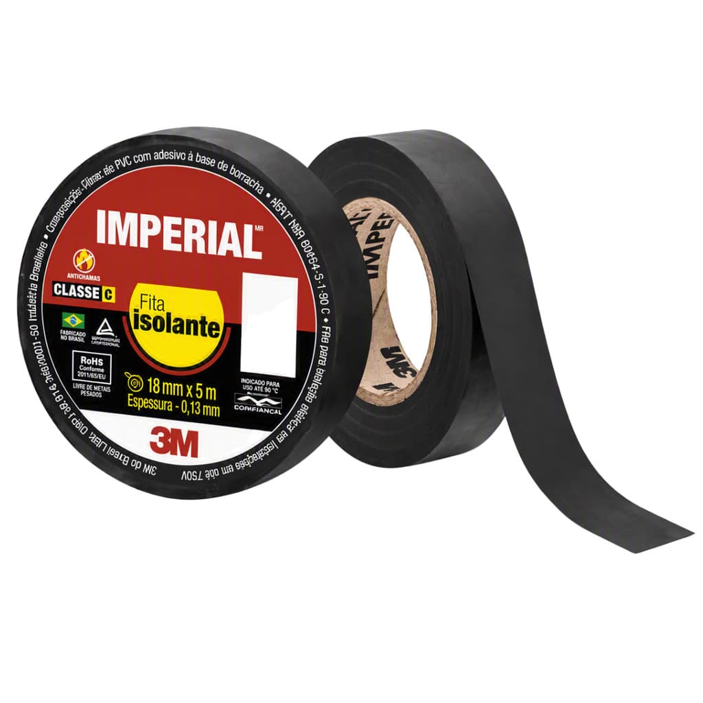 Fita Isolante 18mm X 5mts Preta 3M Imperial