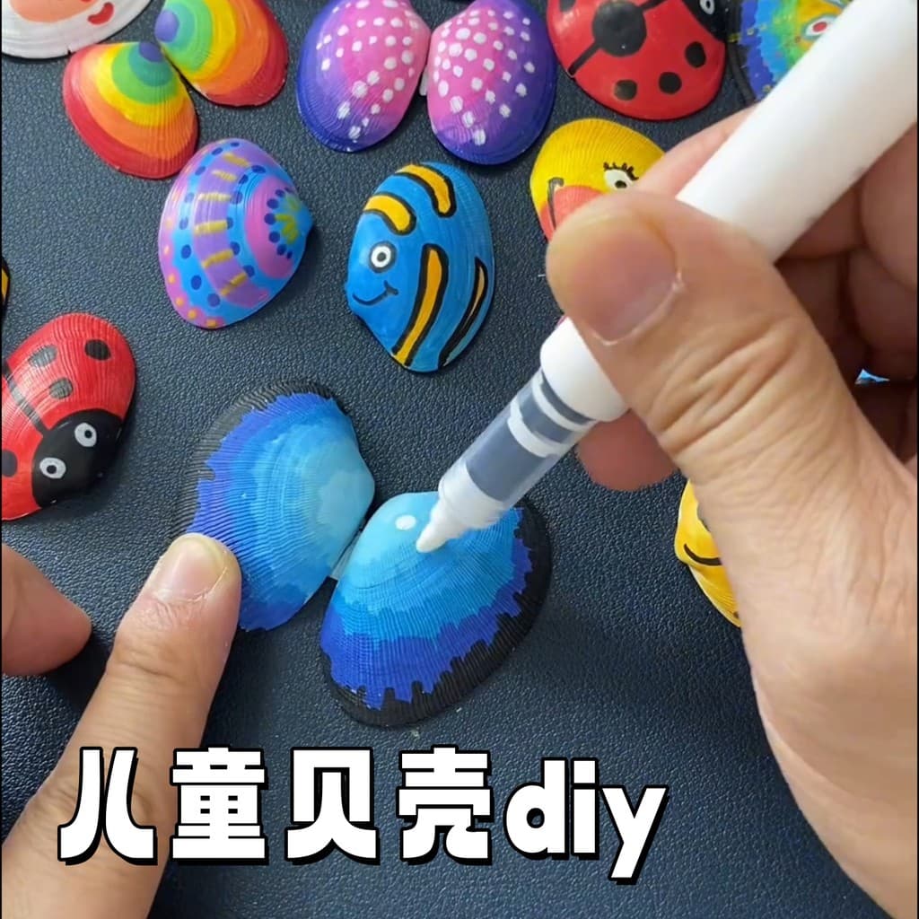 Concha artesanal diy pacote de Material crianças artesanato diy fazer você mesmo ornamentos menina brinquedos pintura ca