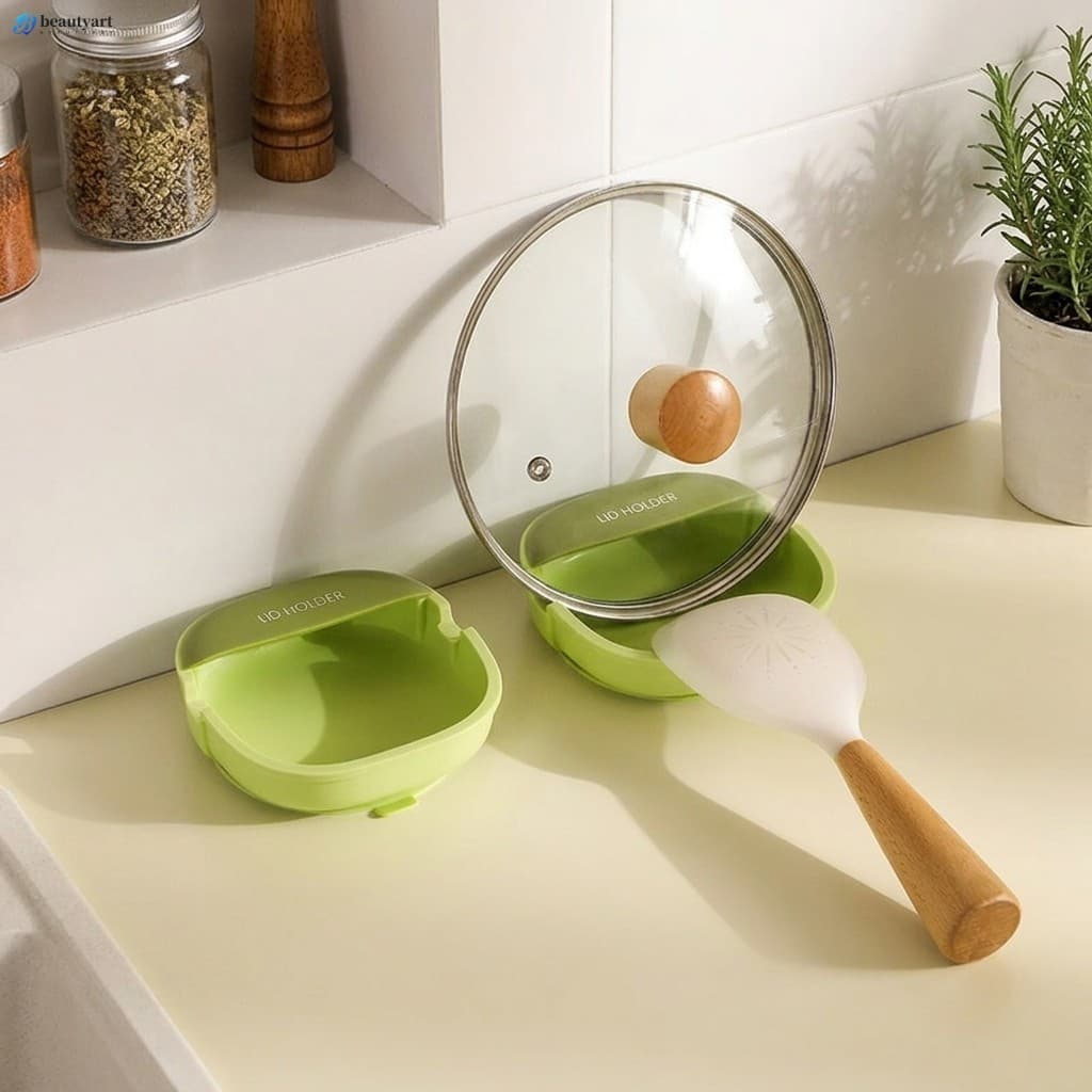 Suporte De Tampa De Panela De Sucção De Silicone Montado Na Parede Rack De Drenagem Organizador De Utensílio De Cozinha