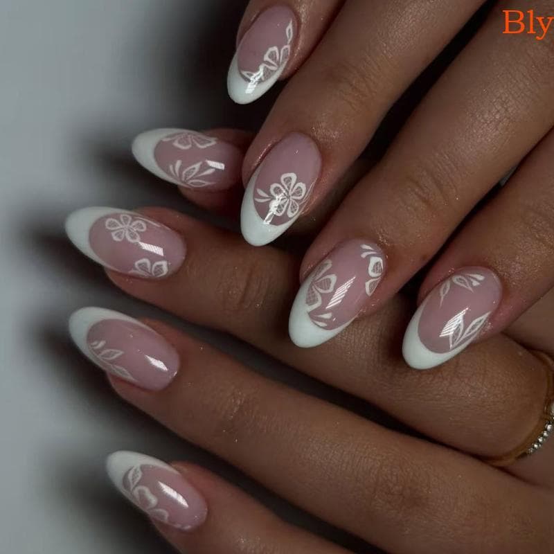 Bly 24 Unidades Prensa Amêndoa Unhas, Francesa Para Falsas Artificiais