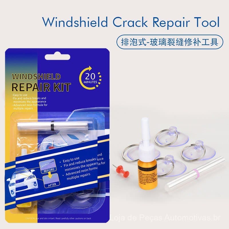 Agente de reparo de para-brisas de carro, conjunto de ferramentas para reparo de vidros de carro, kit especializado para
