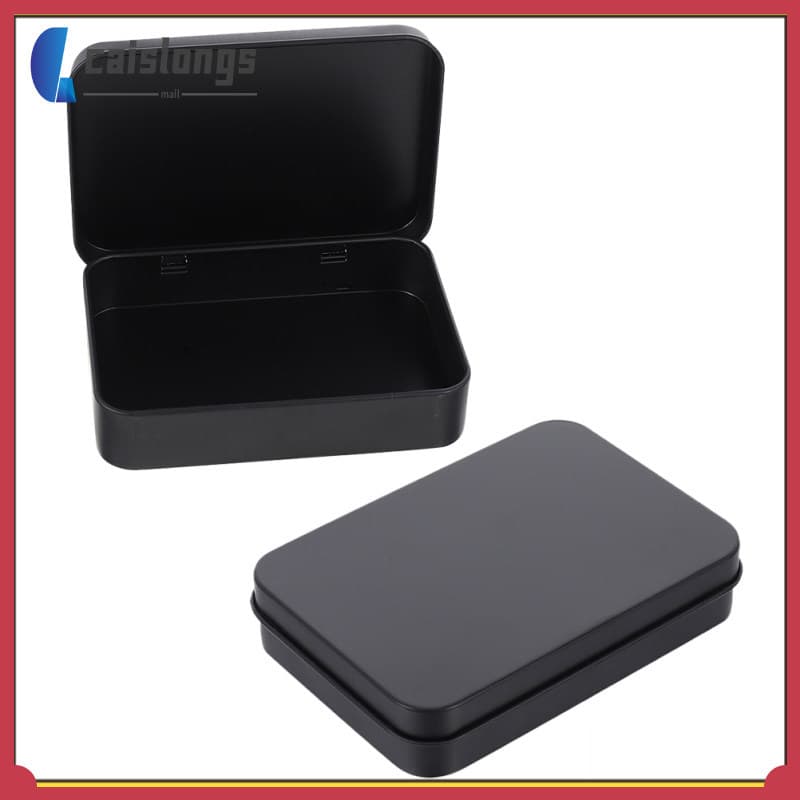 📎 2Peças Estojo Preto De Ferro Para Armazenar Cartas De Baralho No Escritório