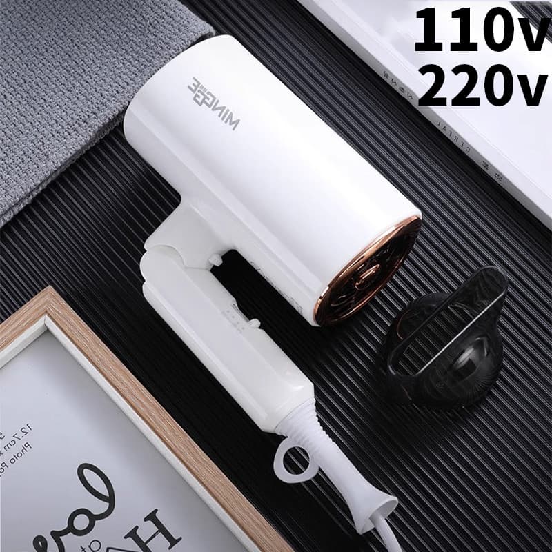 Secador de cabelo dobrável 110v220v, alta potência, temperatura constante, gerador de cuidados, secador de cabelo silenc