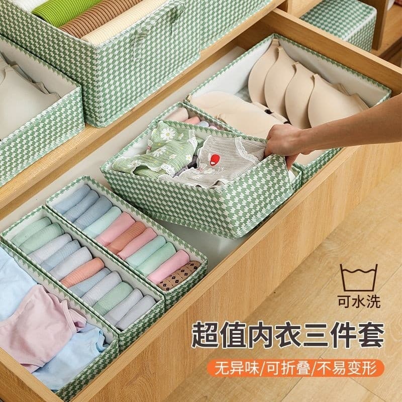 Caixa organizadora de roupas íntimas e calcinhas para guarda-roupa, uso doméstico, compartimentos separados para roupas