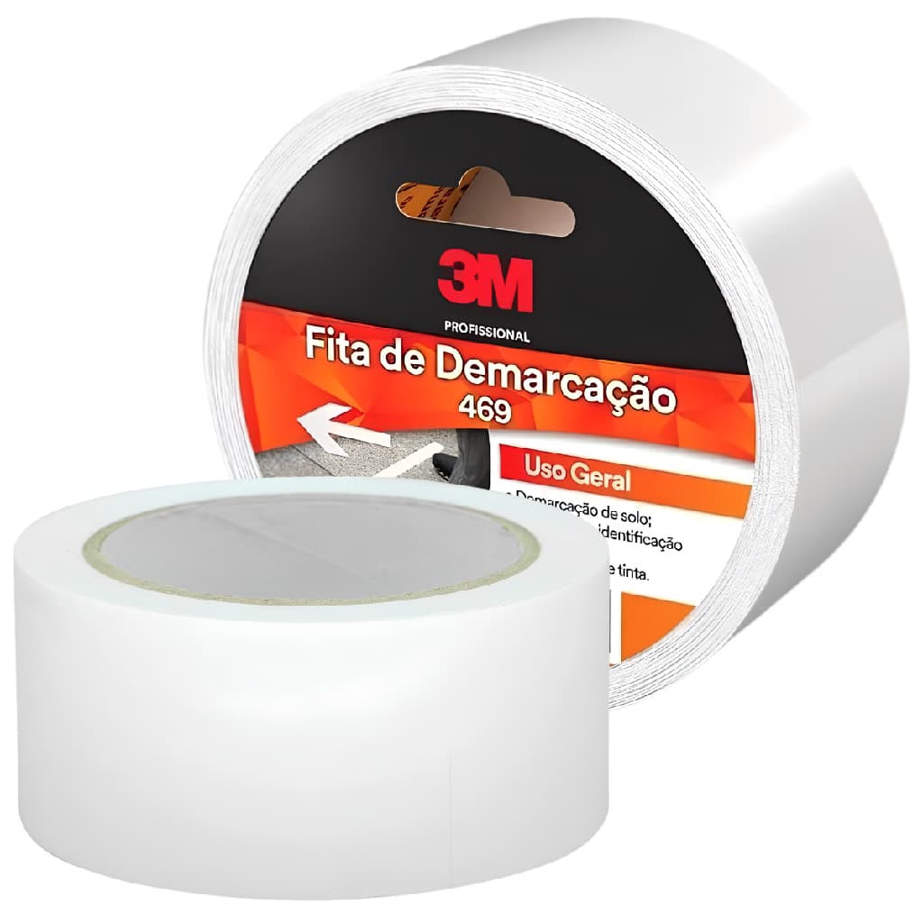 Fita Para Demarcação De Solo Branca 50mm X 30m 3M