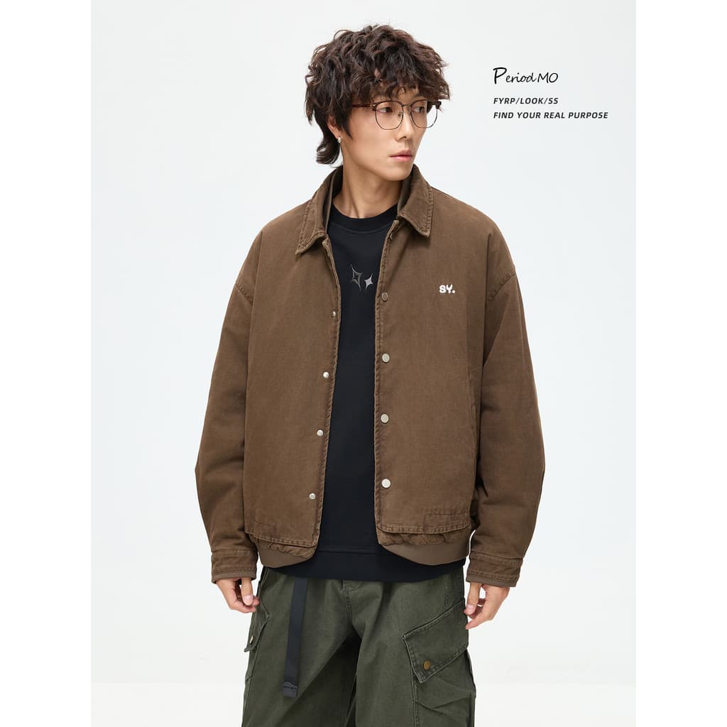 FYRP Momo Americano Retro High-End Sentimento Falso Macacão de Duas Peças Roupas Acolchoadas de Algodão Homens Mulheres