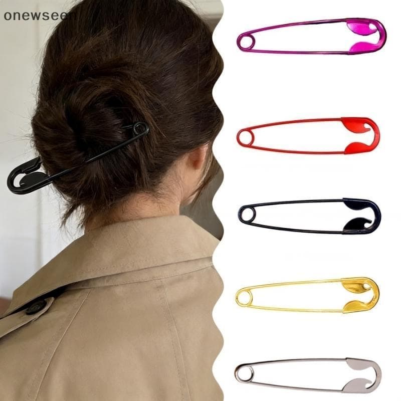 Pino De Segurança Grampo De Cabelo Metal Grande Garra Barrette Para Mulheres Estilo Criativo Exclusivo Thi Uso Casual Ac
