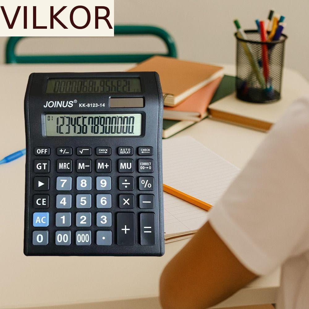 Calculadora Solar De Tela Dupla VILKOR , Multifuncional De Contabilidade Financeira De Cálculo Eficiente