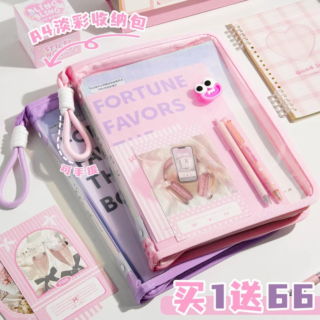 Portátil!Saco de arquivo Saco de armazenamento com zíper transparente Alunos da escola primária Carry Book Tutorial Bag